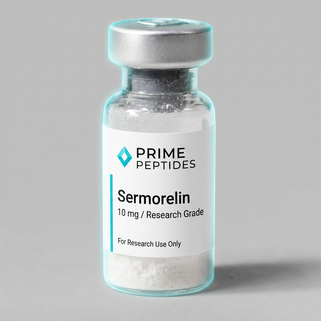 Sermorelin research peptide vial